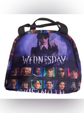 Wednesday-themed Purple Graphic Lunch Tote Bag